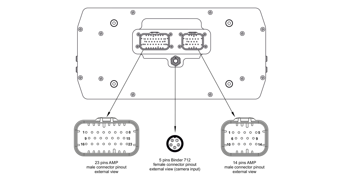 Pinouts of AiM MXT Strada dash