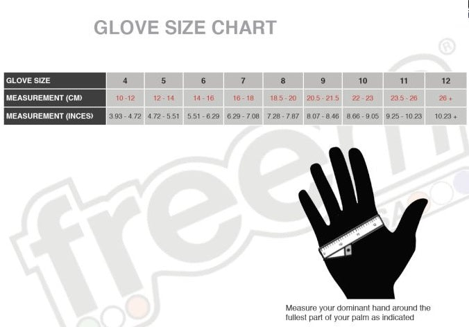 FreeM glove sizes