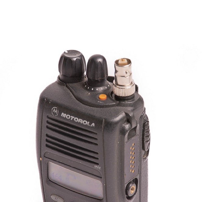 Motorola radio with external antenna connector