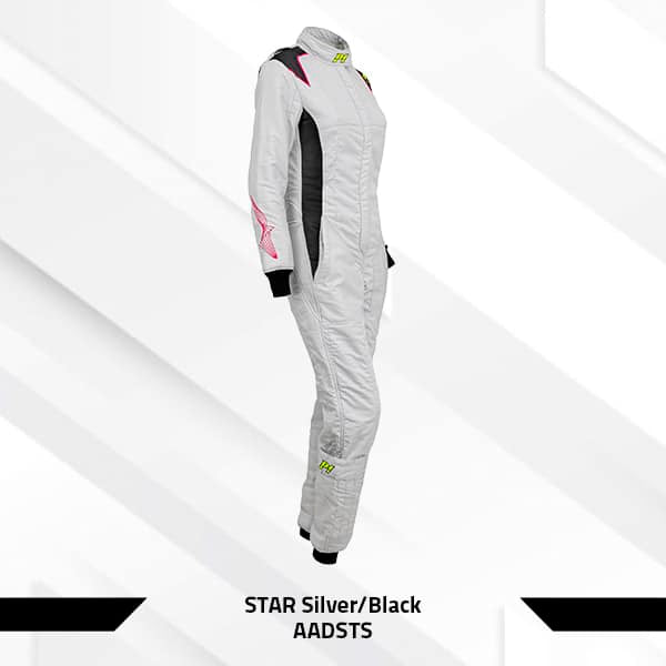 P1 silver women's driving suit