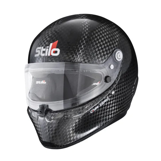 Stilo ST6 CMR Zero Carbon kart helmet — natural carbon finish, side profile view