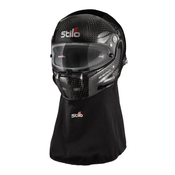 Black Stilo motorsport ST6 helmet with visor dirt skirt