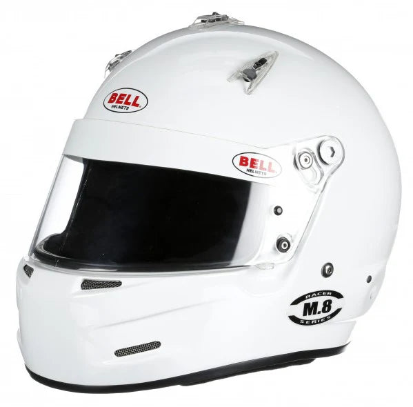 Bell M8 Helmet - White/Black with Comms