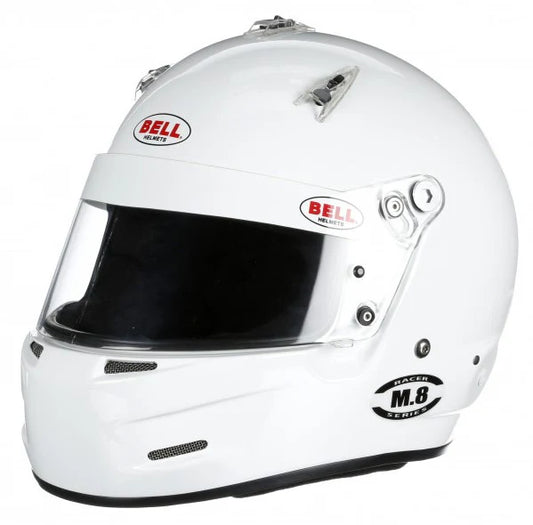 Bell M8 Helmet - White/Black with Comms