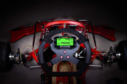 AiM MyChron 6 2T GPS kart data logger installed on a kart