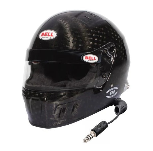 Bell GT6 Carbon helmet with Harris Race Radios communications system installed - NZ motorsport comms