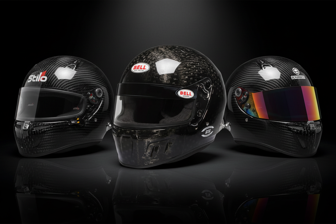 Stilo, Bell and Schuberth motorsport helmet comparison for circuit, rally and endurance racing — Harris Race Radios NZ and AU