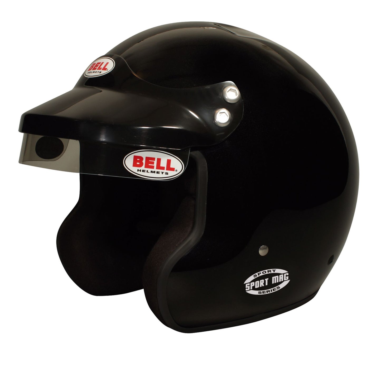 Black open face Bell helmet