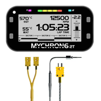 (EGT_Yellow_yellow) — AiM MyChron 6 2T with EGT sensor and yellow/yellow patch lead
