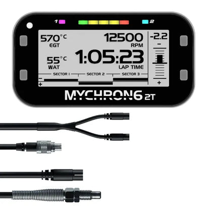 AiM MyChron 6 2T with CHT under plug sensor and black/yellow patch lead