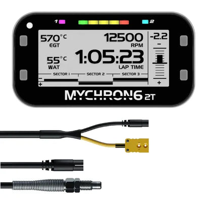 AiM MyChron 6 2T with M5 standard EGT sensor and yellow/yellow patch lead