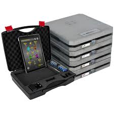 B-G Racing Wireless Race Scales BGR335 — full system with Android tablet and four aluminium scale pads