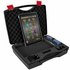 B-G Racing wireless race scales in use under race car — four corner weight measurement