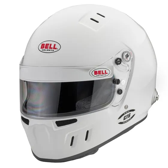 White Bell helmet with clear visor on a white background