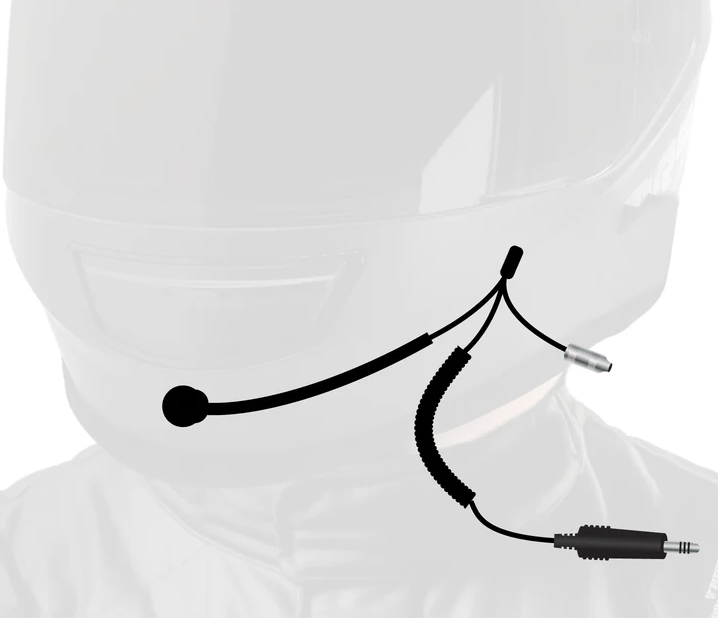 Harris Motorsport Helmet Kit with Coil Cord — Noise-Cancelling Mic