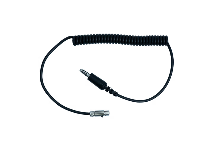 Harris or IMSA coil cord adaptor for headsets to Intercoms