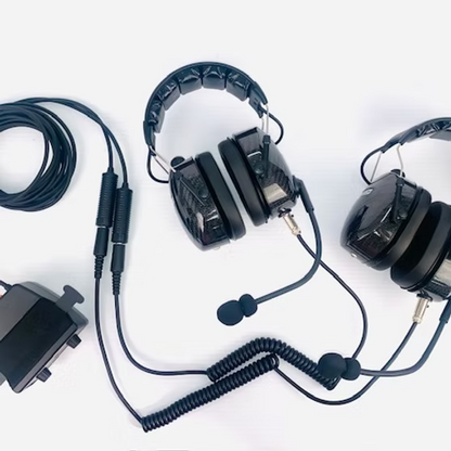 Harris or IMSA coil cord adaptor for headsets to Intercoms