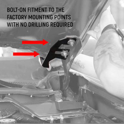 under bonnet view of antenna mount