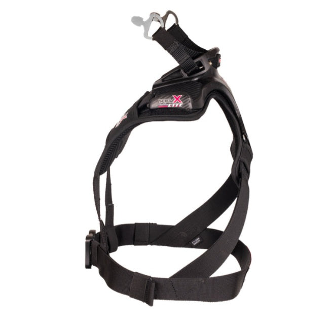 NecksGen REVX Lite sizing information showing Medium/Large and XL+ harness options.
