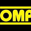Yellow 'OMP' logo on a black background