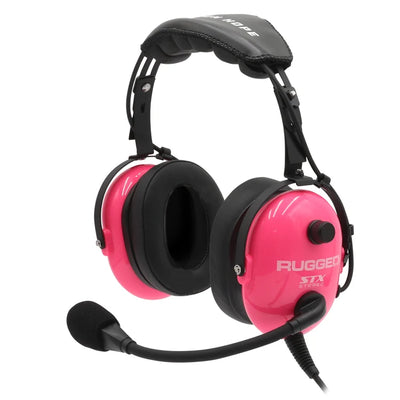 Rugged Radios Pink Radio Day ULTIMATE Alpha Audio Stereo Headset with Volume Control | Harris Race Radios®