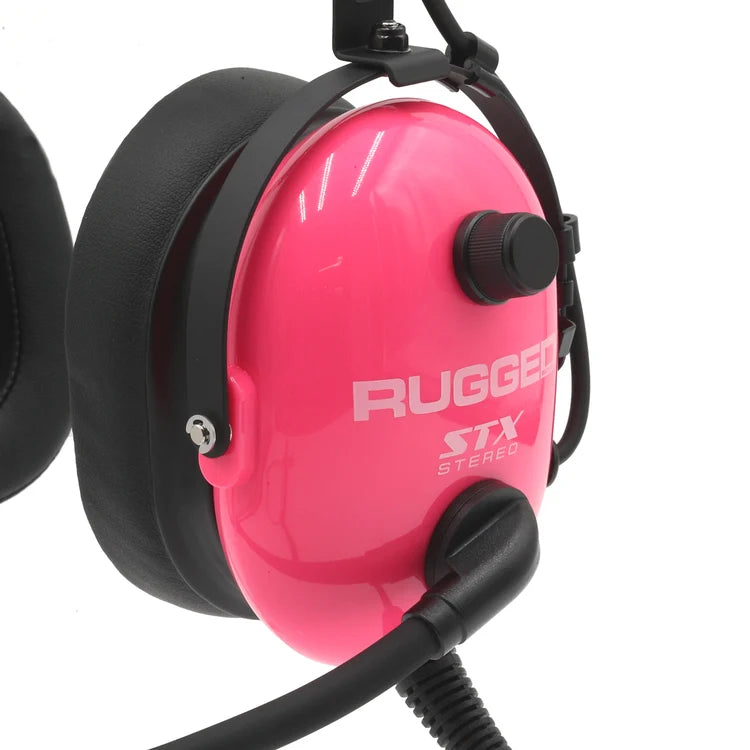 Rugged Radios Pink Radio Day ULTIMATE Alpha Audio Stereo Headset with Volume Control | Harris Race Radios®