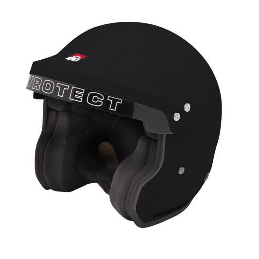 Pyrotect ProSport SA2025 open-face motorsport helmet in gloss black