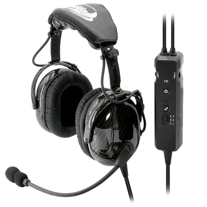 Black RA980 aviation headset with microphone ANR active noise reduction 