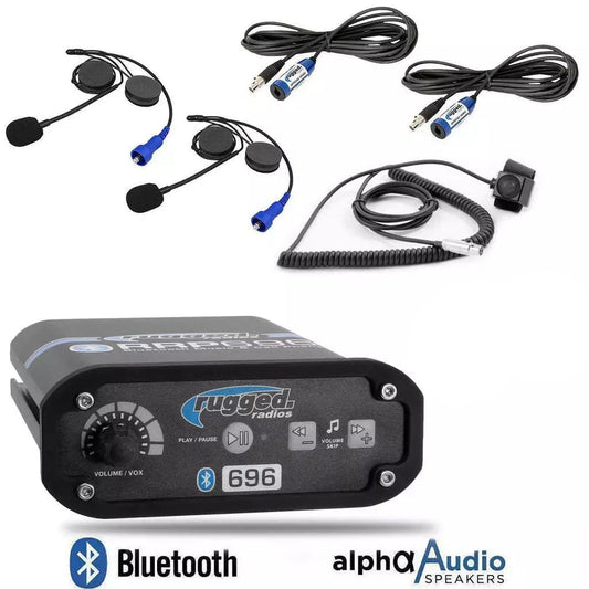 Rugged Radios RRP696 Gen1 Intercom with Alpha Audio Helmet Kits