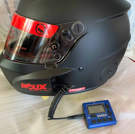 Roux helmet with 3.5mm jack for speedway receivers.