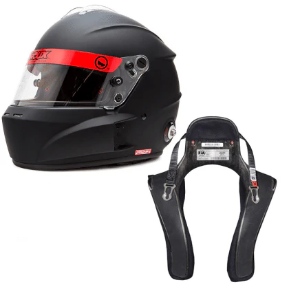 Roux R-1 Black Helmet & Hans Device