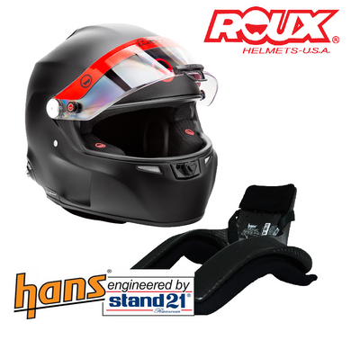 Roux by Pininfarina R1-N 2025 SA2025 Fiberglass Helmet & Stand 21 Club 1 HANS Bundle