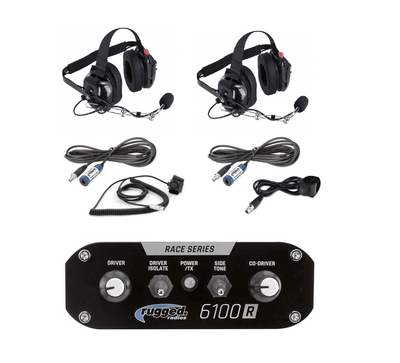 Rugged Radios RRP6100 2 Place Race Intercom System With Headsets