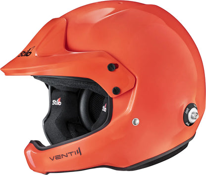 Orange open face WRC offshore helmet with 'Venti4' branding on a white background
