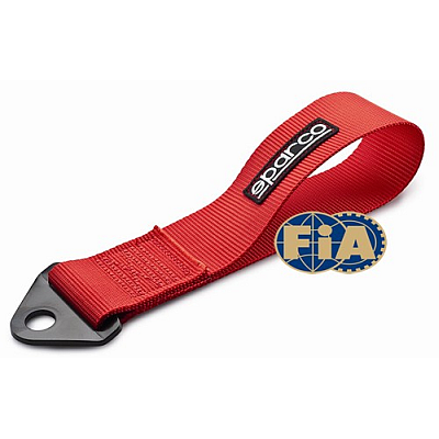 Sparco fia tow strap Sparco FIA tow strap red — 3000kg max load, for circuit racing and rally