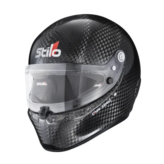 Stilo ST6 CMR Zero Carbon kart helmet — natural carbon finish, side profile view