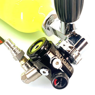 First Stage Din or Yoke Regulator with pressure gauge