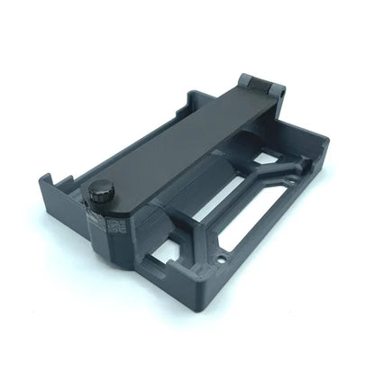 Black plastic bracket on a white background