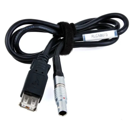 Close-up of Racelogic RLCAB073 USB data logging cable connector for VBOX Video HD2 and VBOX Video Pro