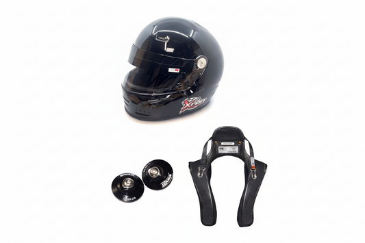 XRON SA2025 helmet and Stand21 Club HANS package with helmet posts
