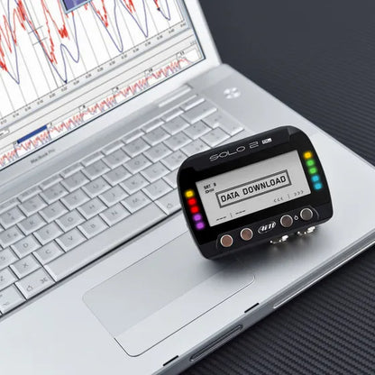AiM Race Studio 3 data analysis software — lap overlay and channel data from Solo 2 DL | Harris Race Radios