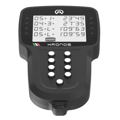 Alfano Kronos 2 display screen showing lap time data