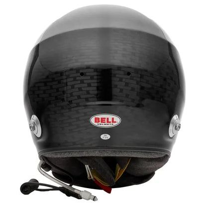Bell GT6 RD Ultra Carbon helmet — rear view showing carbon fibre shell and comms cable exit