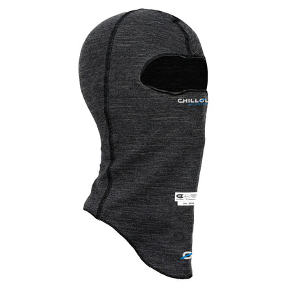 Black balaclava with brand logo on a white background