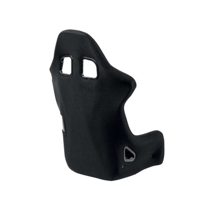 Black motorcycle seat on a white background