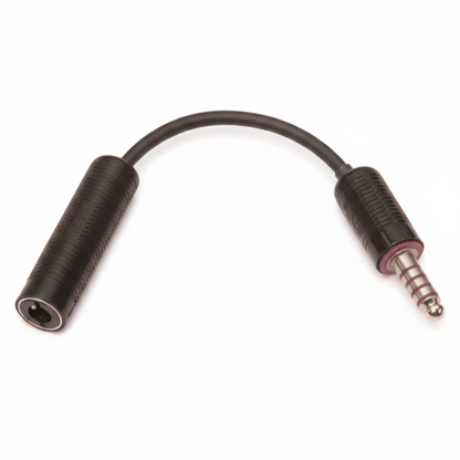 Harris Race Radios to MRTC adapter cable overhead view showing both connectors