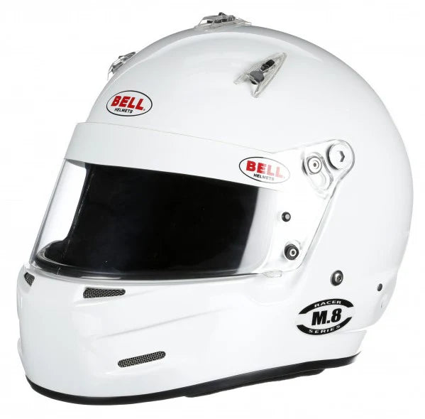 Bell M8 Helmet - White / Black with comms