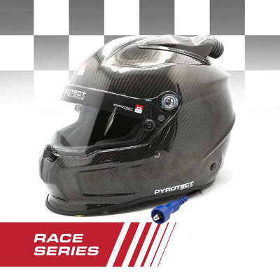 Pyrotect RACE Pro Airflow Mid Forced Air 3K Carbon SA2025 Wired OFFROAD Race Helmet