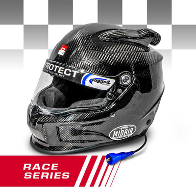 Pyrotect RACE Pro Airflow Mid Forced Air 3K Carbon SA2025 Wired OFFROAD Race Helmet