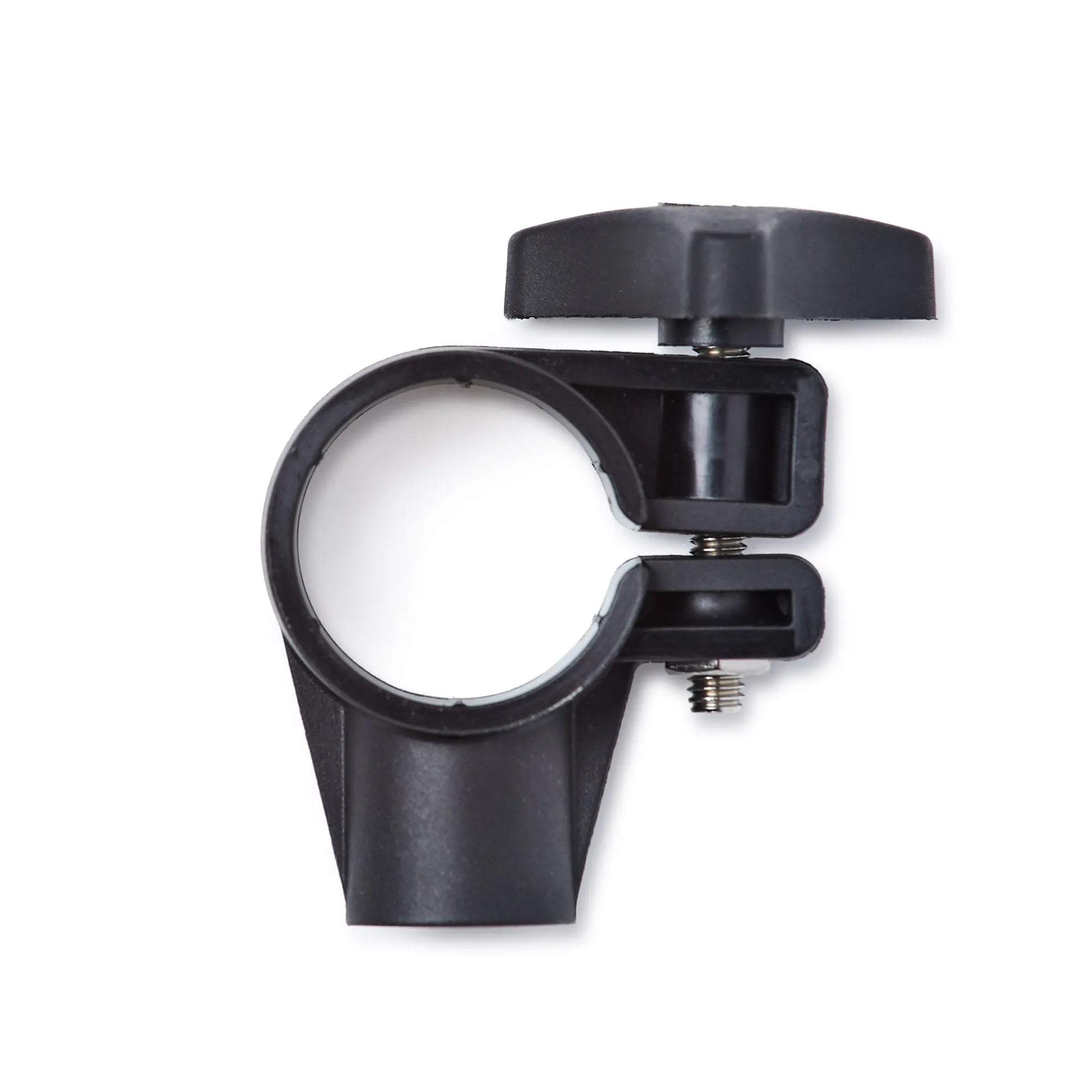 Racelogic forward facing camera ring clamp — black plastic clamp body with ball joint